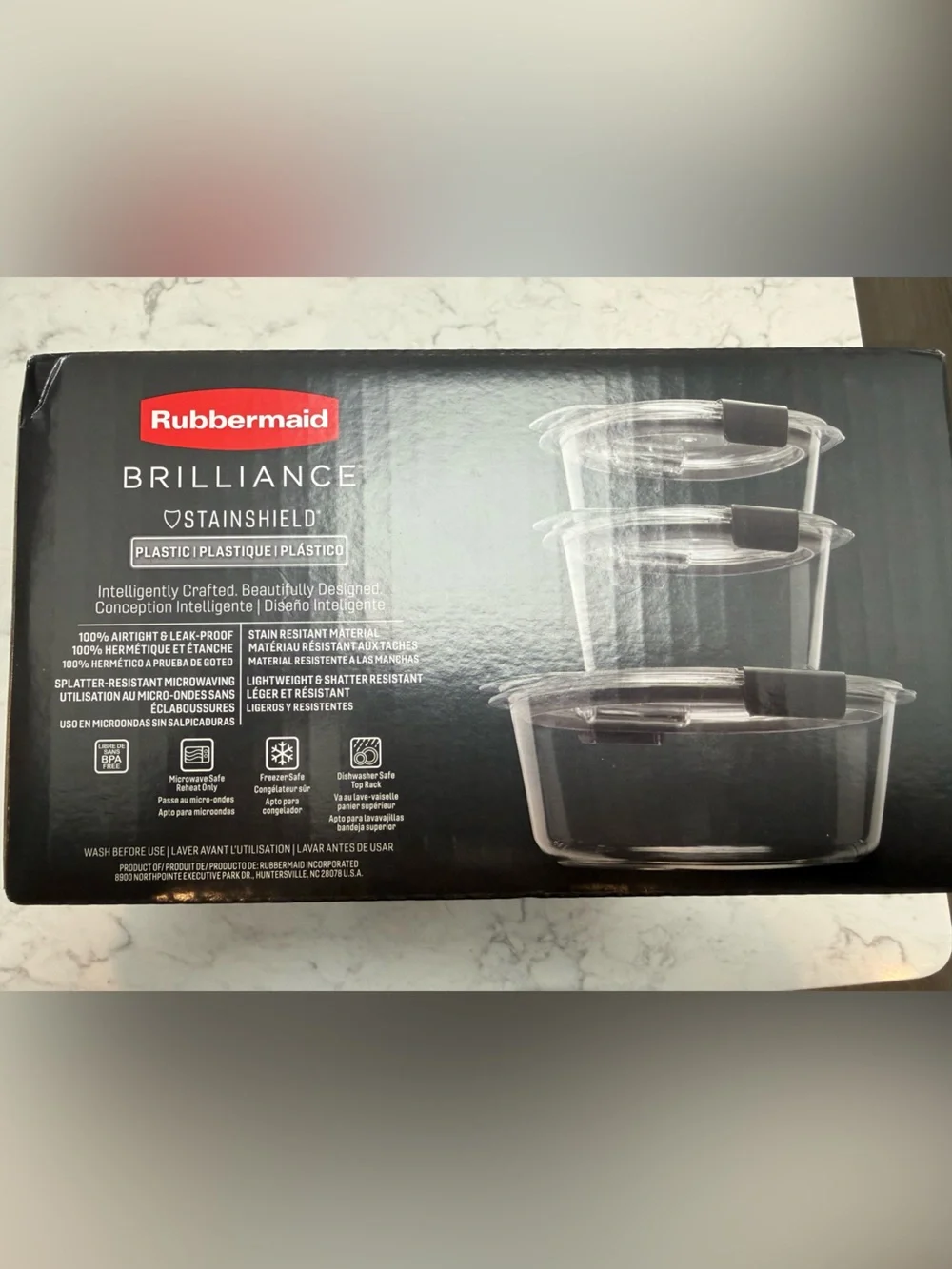 Rubbermaid Clear Plastic Food Storage Containers with Black Latches